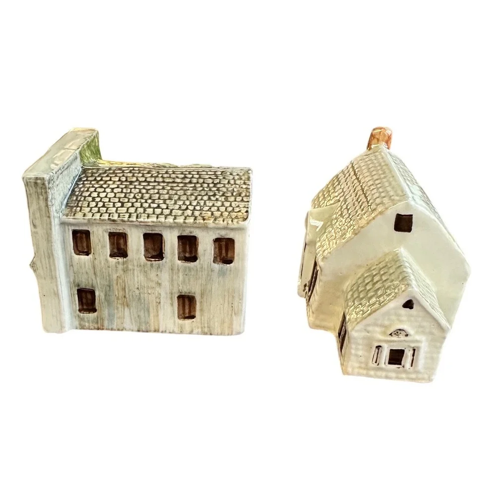 Keller Charles of Philadelphia Miniature Village Lot of 2 Ceramic Pharmacy House